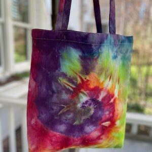 Beautiful hand crafted tie dye canvas heavy duty bag
